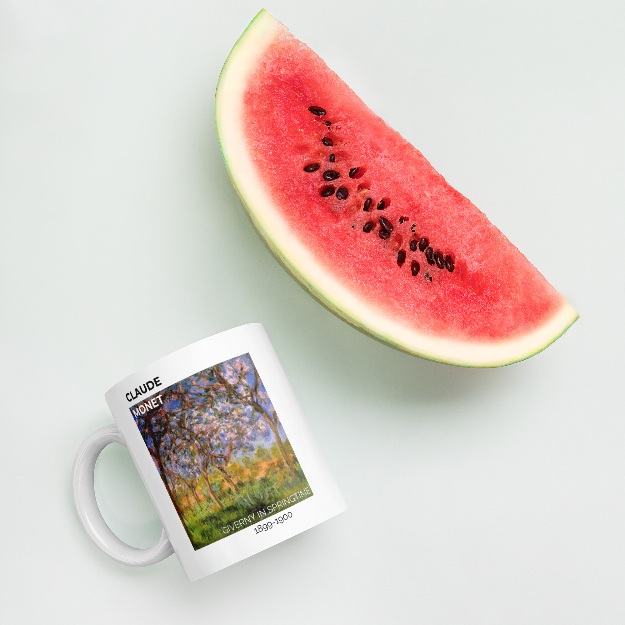 Giverny in Springtime White glossy mug - Image 5