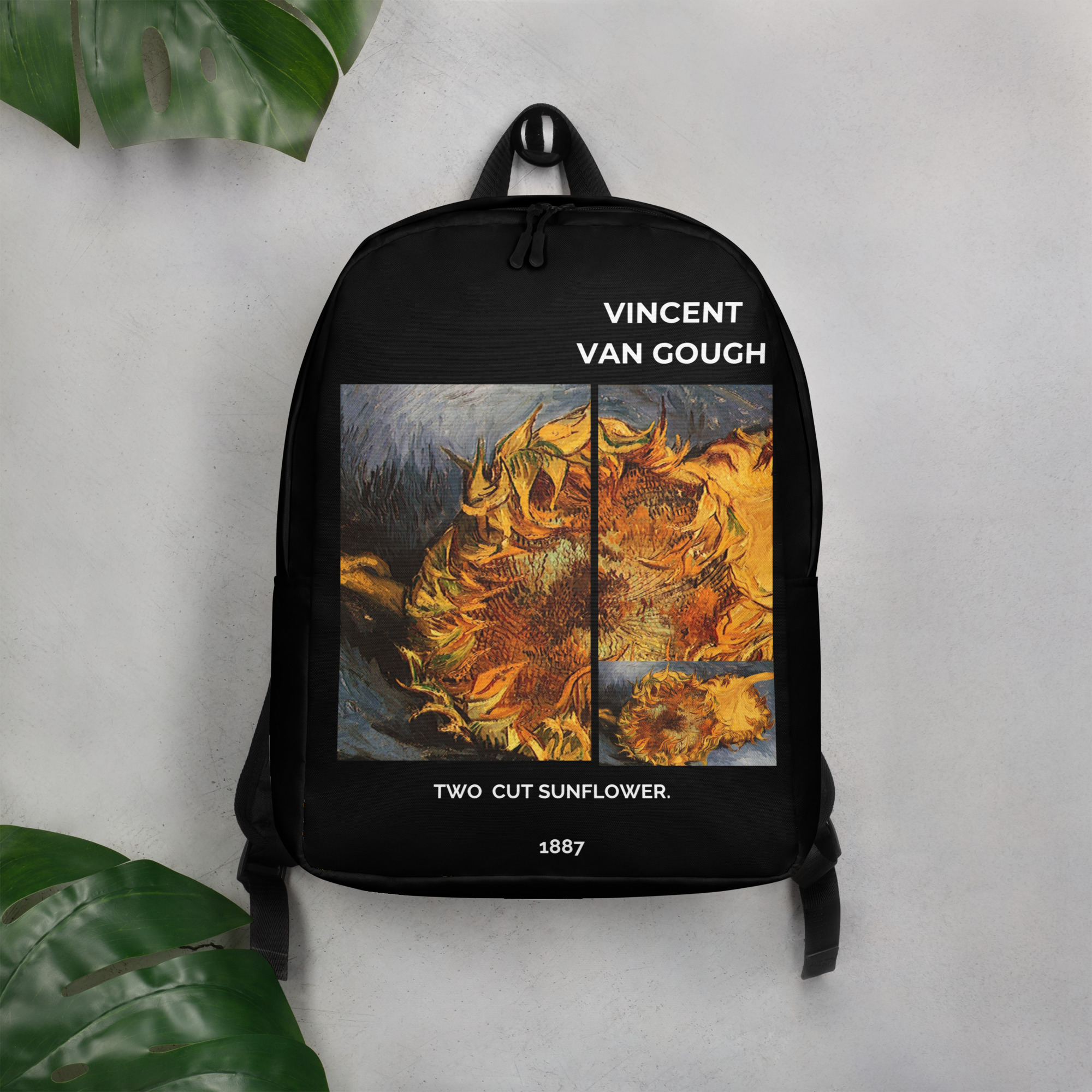 Two cut sunflower. Minimalist Backpack - Image 2