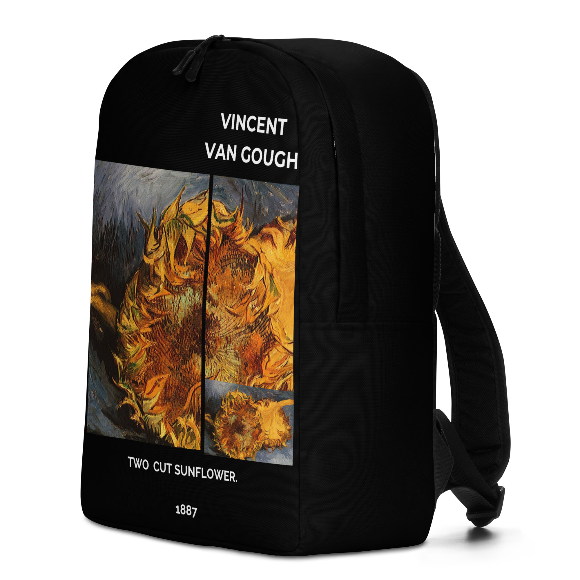Two cut sunflower. Minimalist Backpack - Image 4