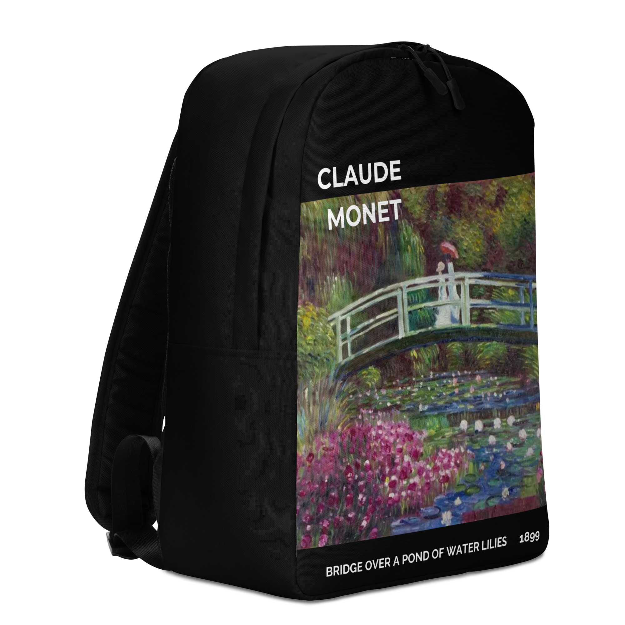 Bridge over a Pond of Water Lilies Minimalist Backpack - Image 5