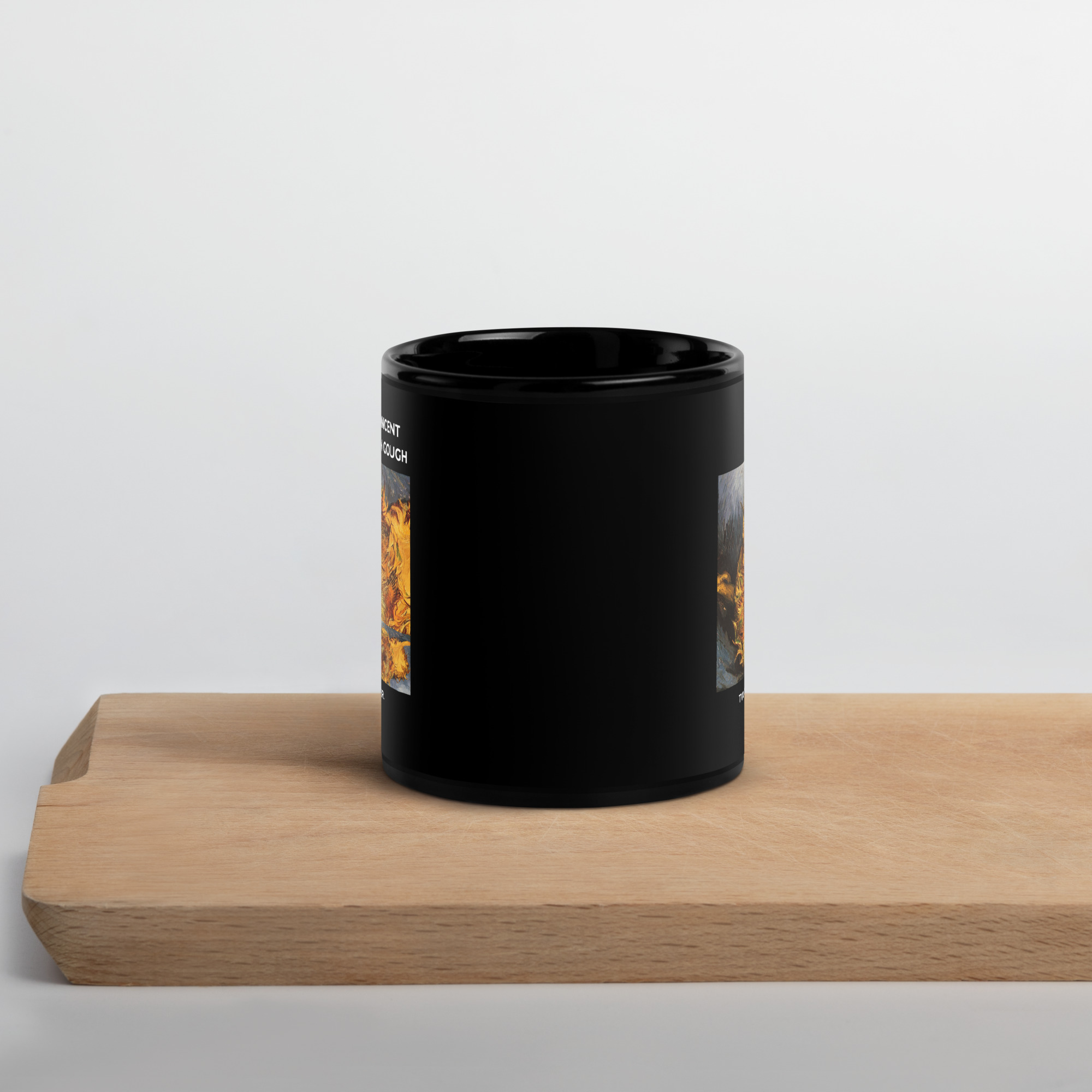 Two cut sunflower. Black Glossy Mug - Image 2