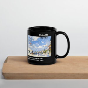 The Boardwalk on the Beach at Trouville    Black Glossy Mug