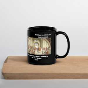 A Escola de Atenas afresco  no Vaticano Black Glossy Mug