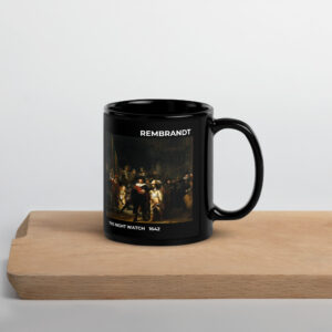 The Night Watch   Black Glossy Mug