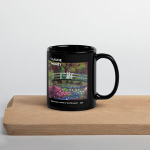Bridge over a Pond of Water Lilies   Black Glossy Mug