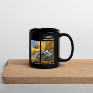 farmers  have  a  rest  in  harvest season     Black Glossy Mug