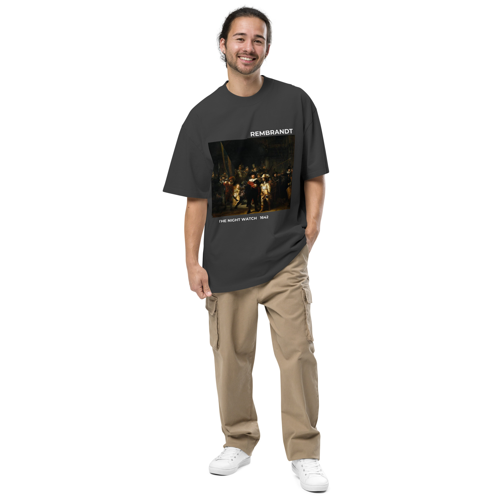 The Night Watch Oversized faded t-shirt - Image 3