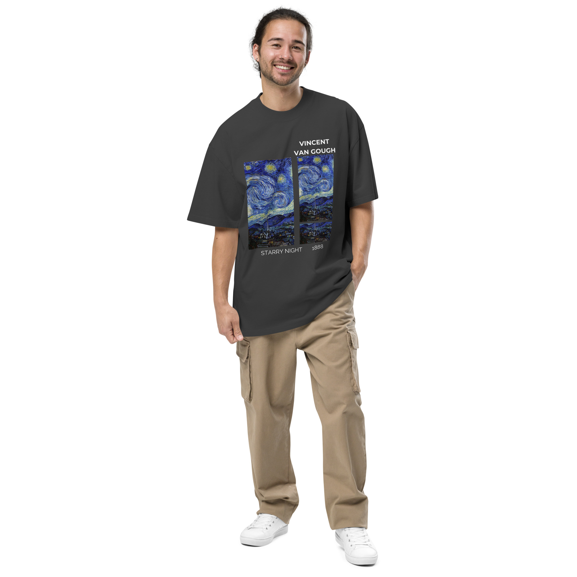 Starry Night Oversized faded t-shirt - Image 3