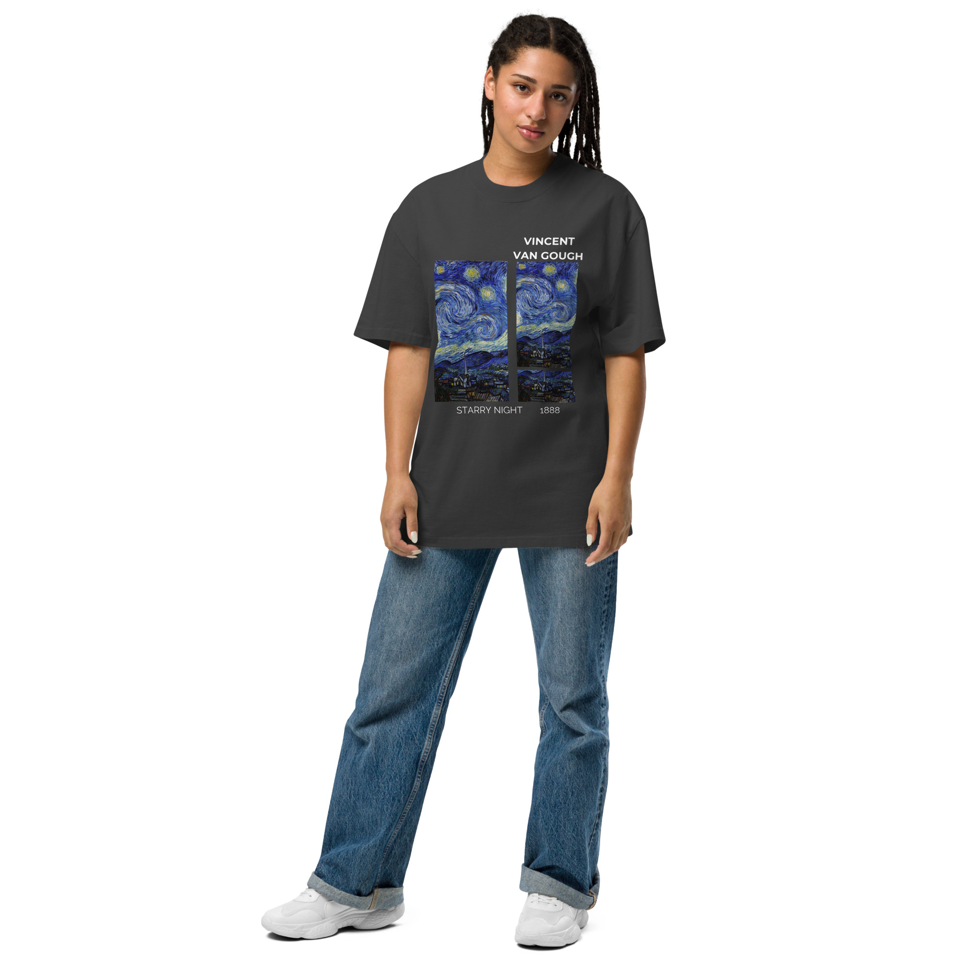 Starry Night Oversized faded t-shirt - Image 4