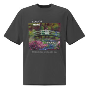 Bridge over a Pond of Water Lilies   Oversized faded t-shirt