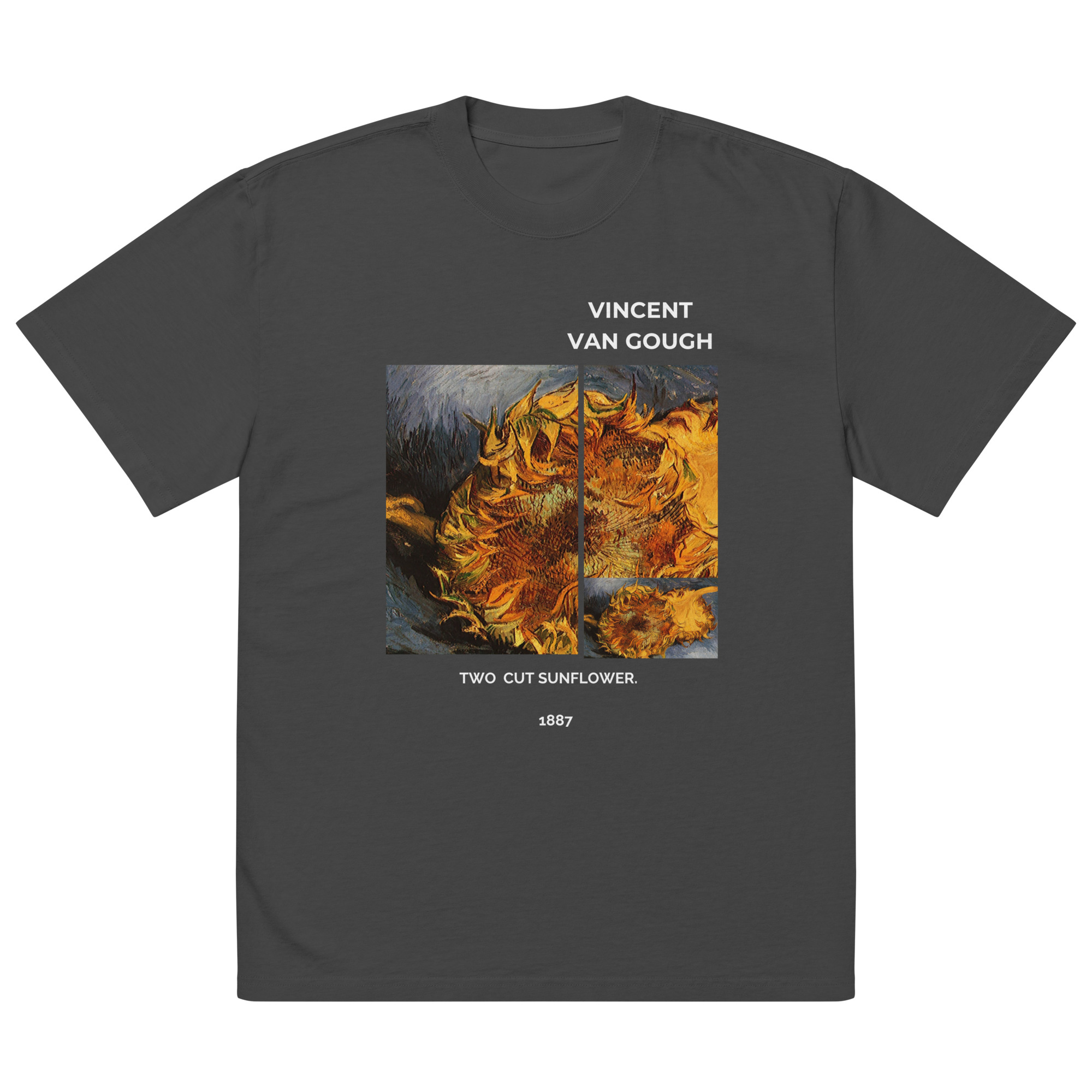 Two cut sunflower. Oversized faded t-shirt - Image 5