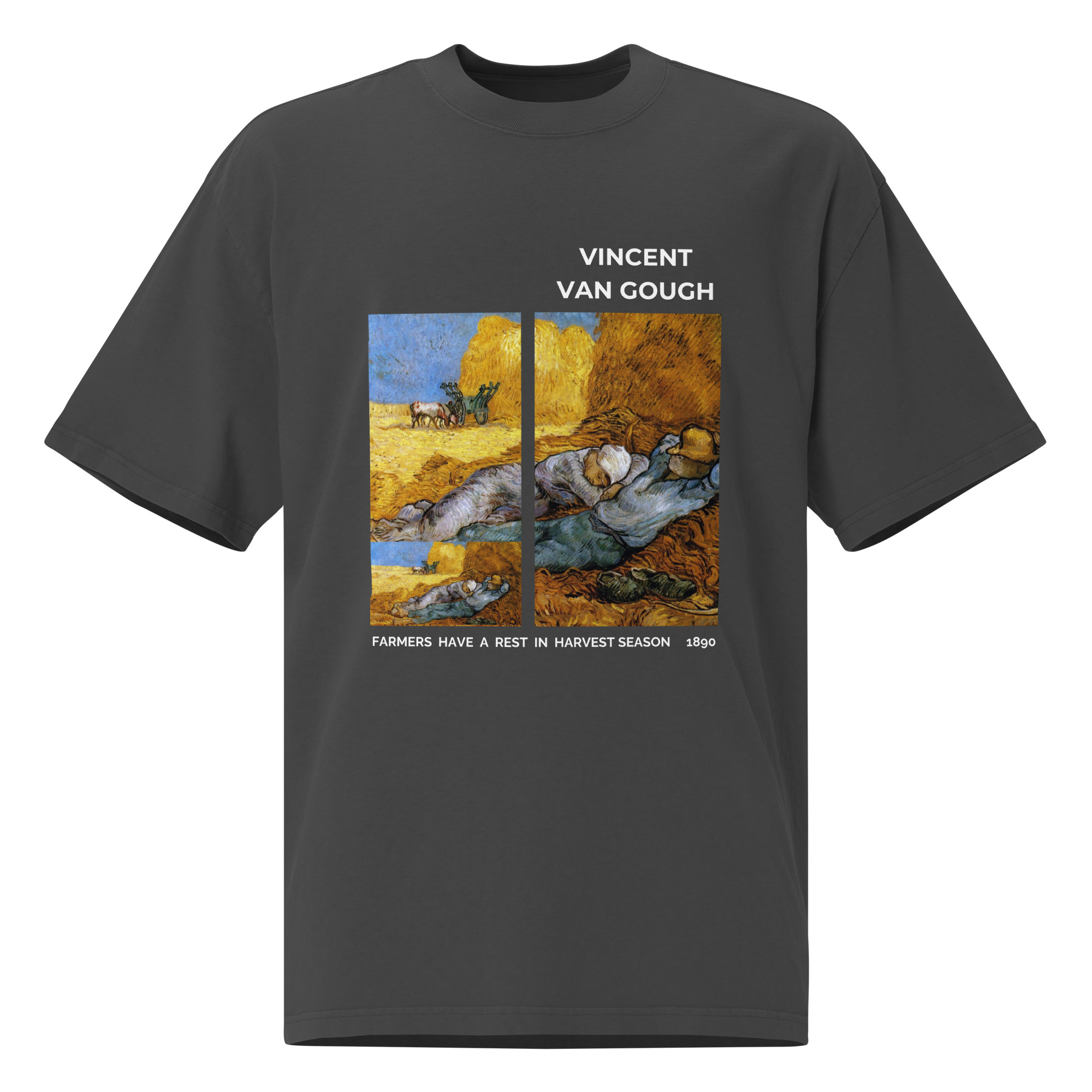 farmers have a rest in harvest season Oversized faded t-shirt
