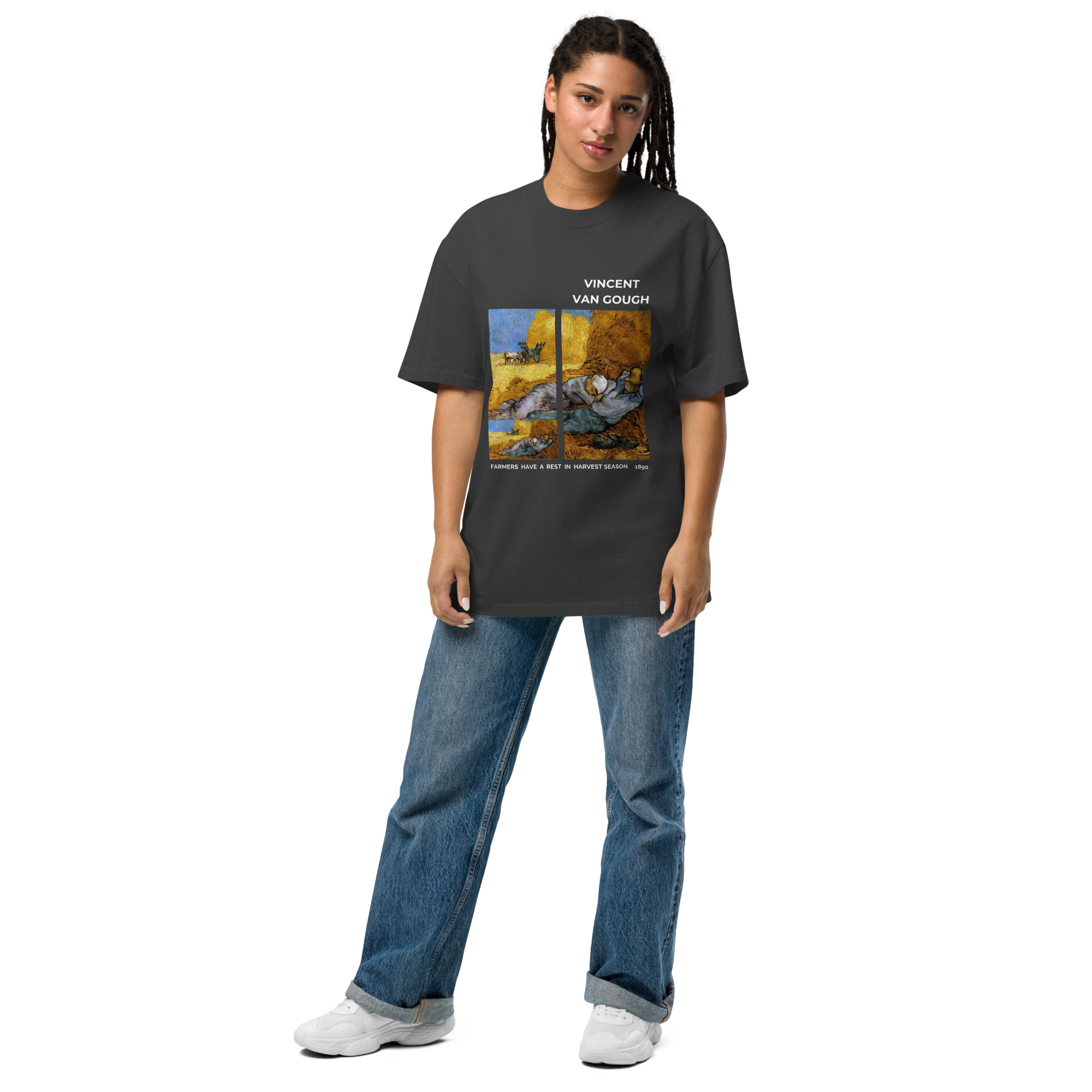 farmers have a rest in harvest season Oversized faded t-shirt - Image 5