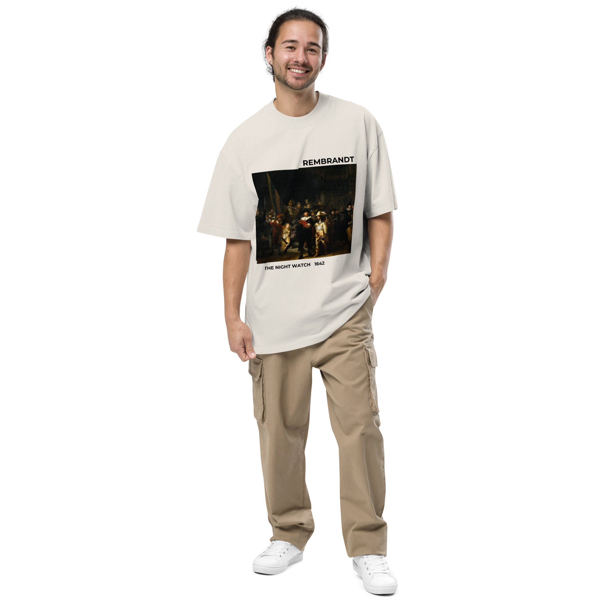 The Night Watch Oversized faded t-shirt - Image 3