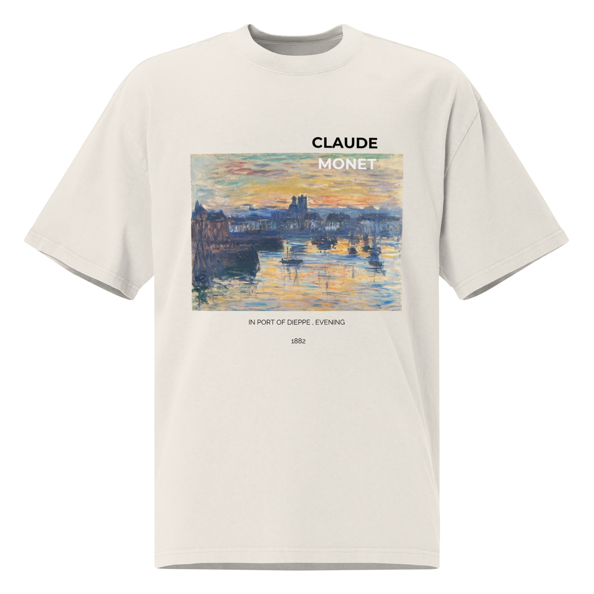 In port of Dieppe , Evening Oversized faded t-shirt