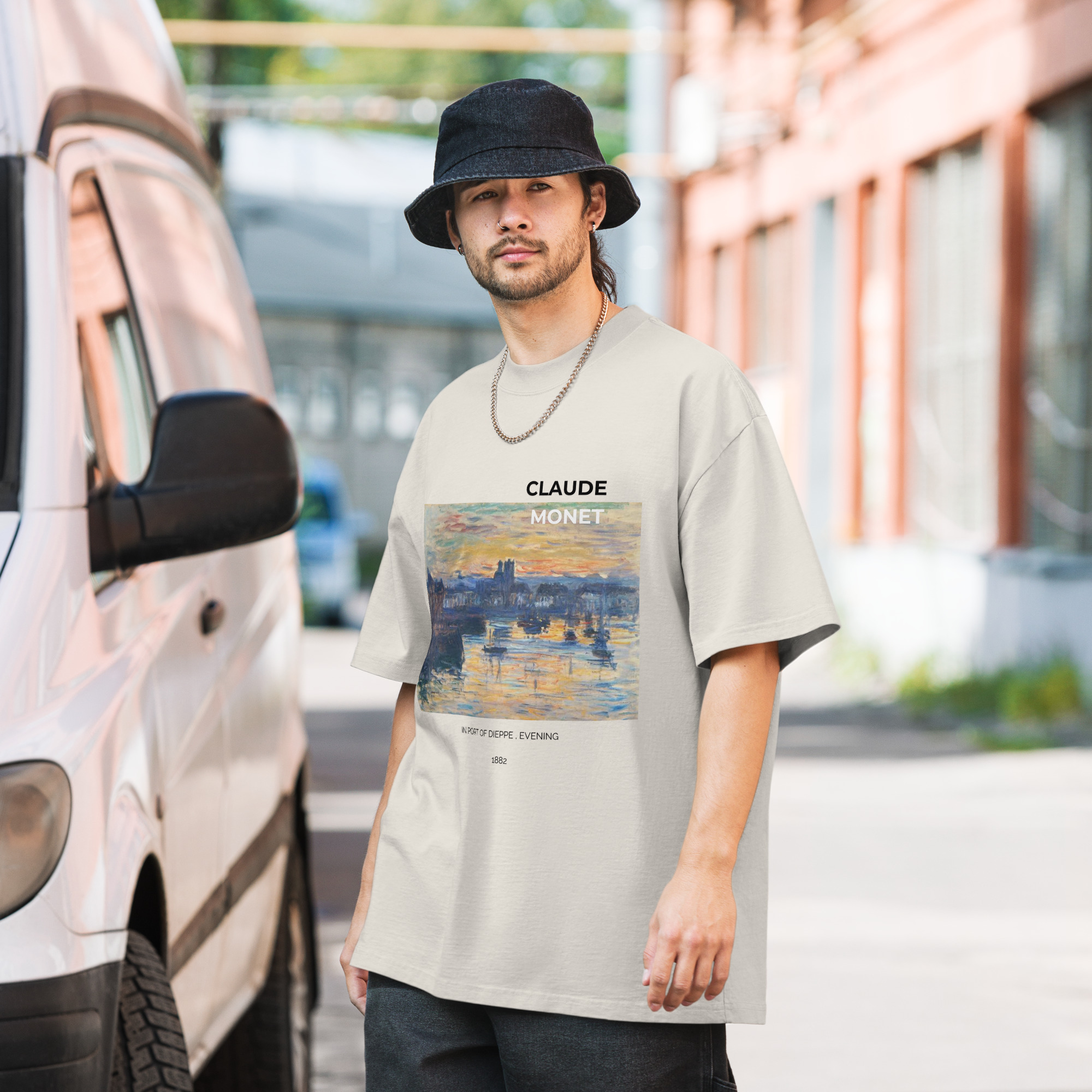 In port of Dieppe , Evening Oversized faded t-shirt - Image 5