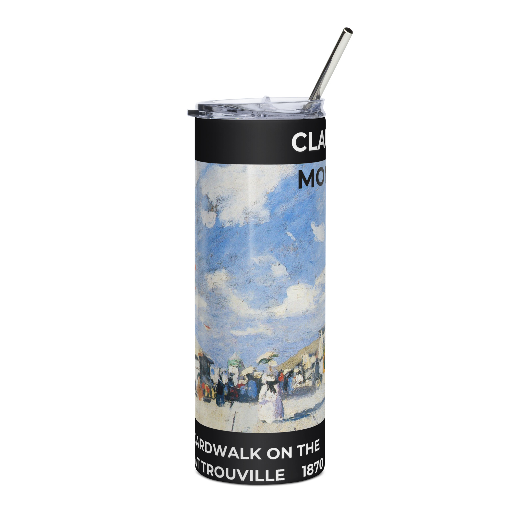 The Boardwalk on the Beach at Trouville Stainless steel tumbler