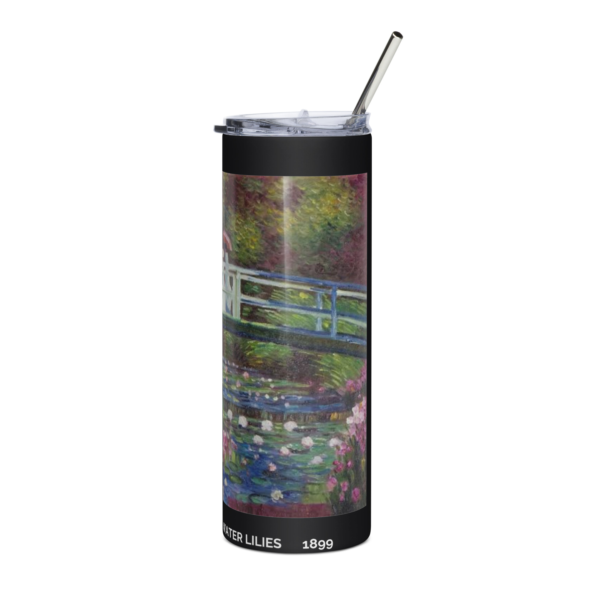 Bridge over a Pond of Water Lilies Stainless steel tumbler - Image 3