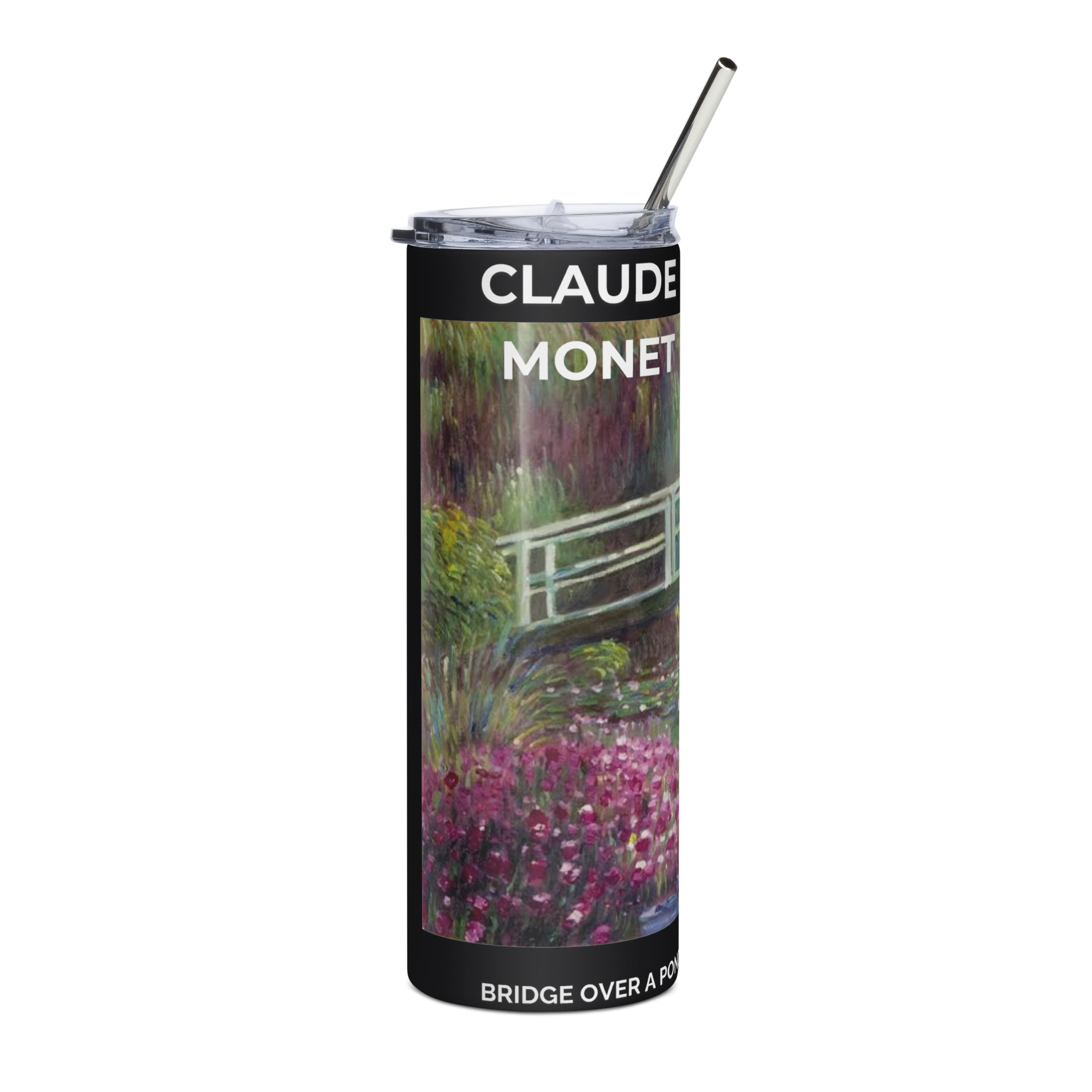 Bridge over a Pond of Water Lilies Stainless steel tumbler - Image 4