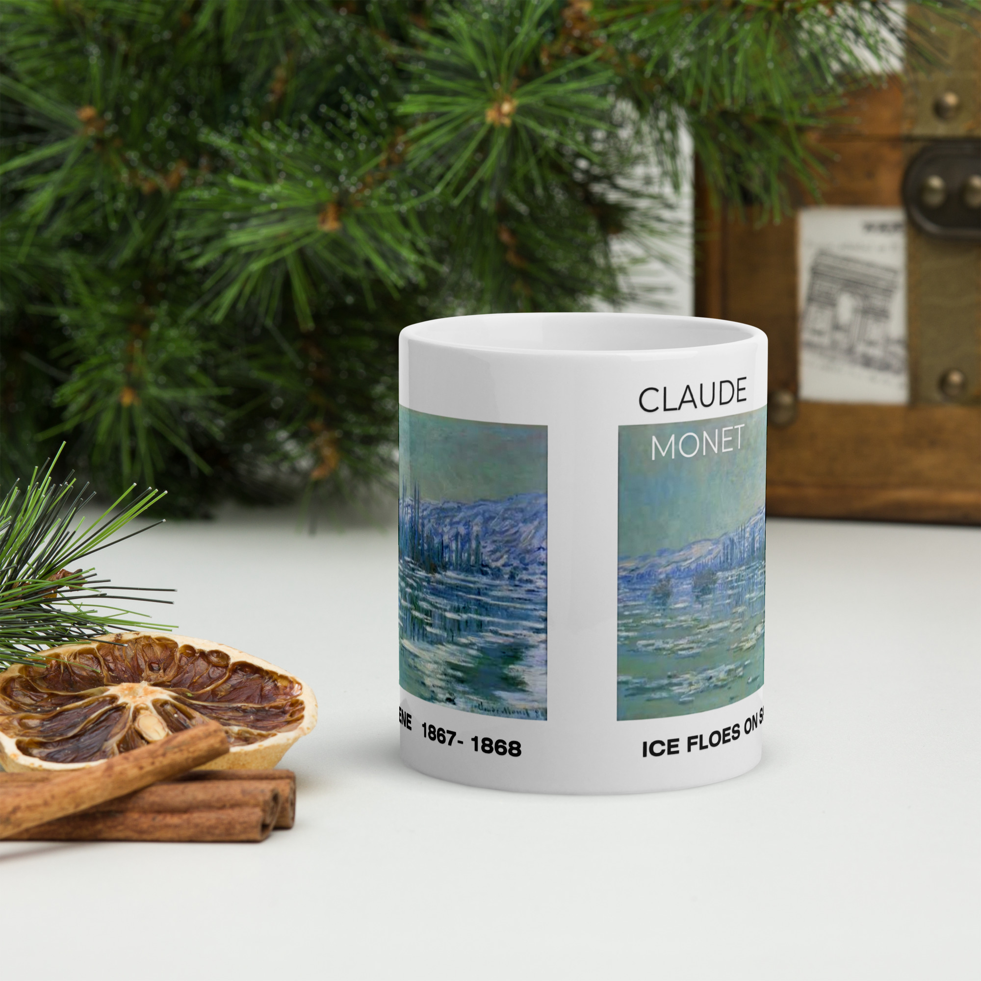 Ice Floes on Siene White glossy mug - Image 3