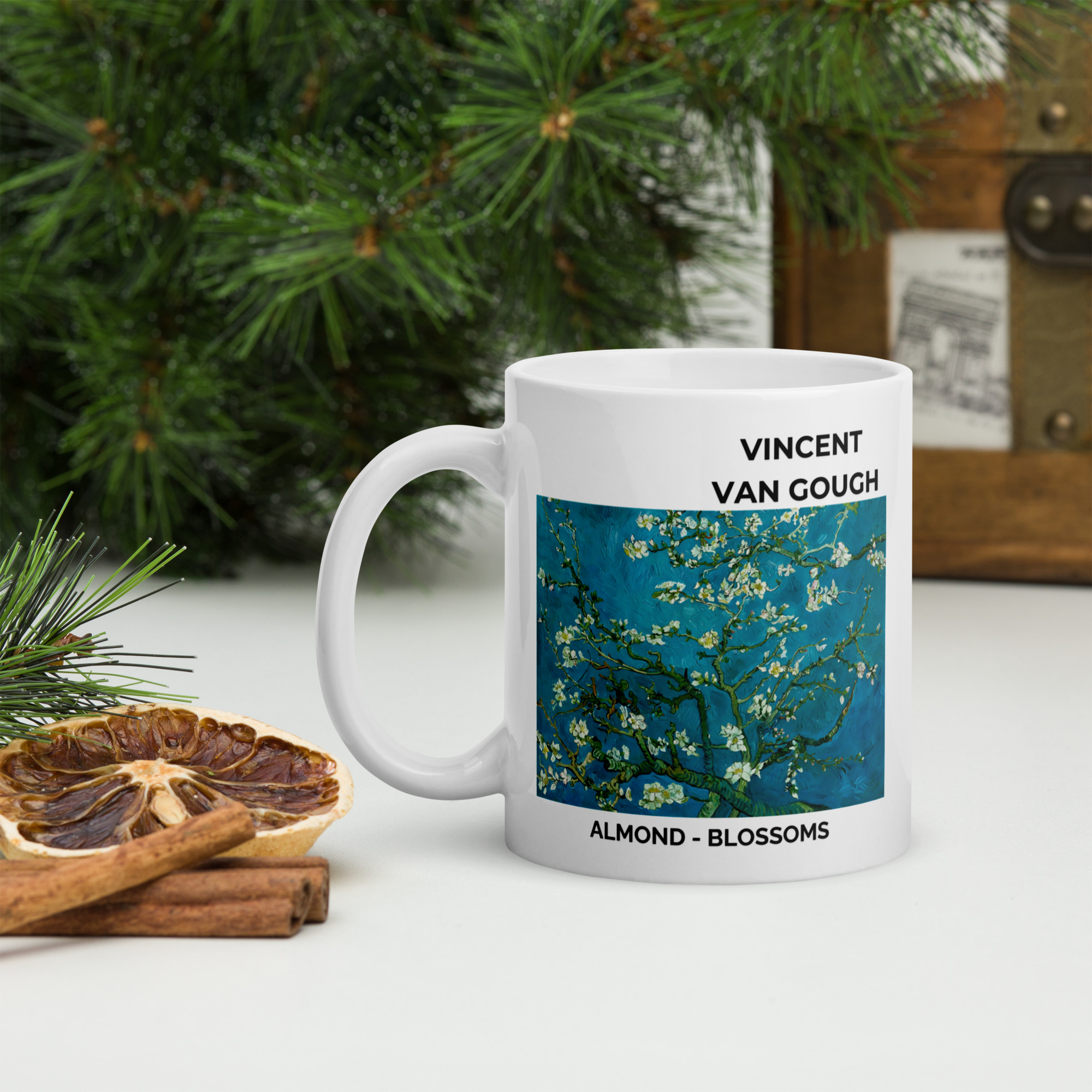Almond - Blossoms White glossy mug - Image 2