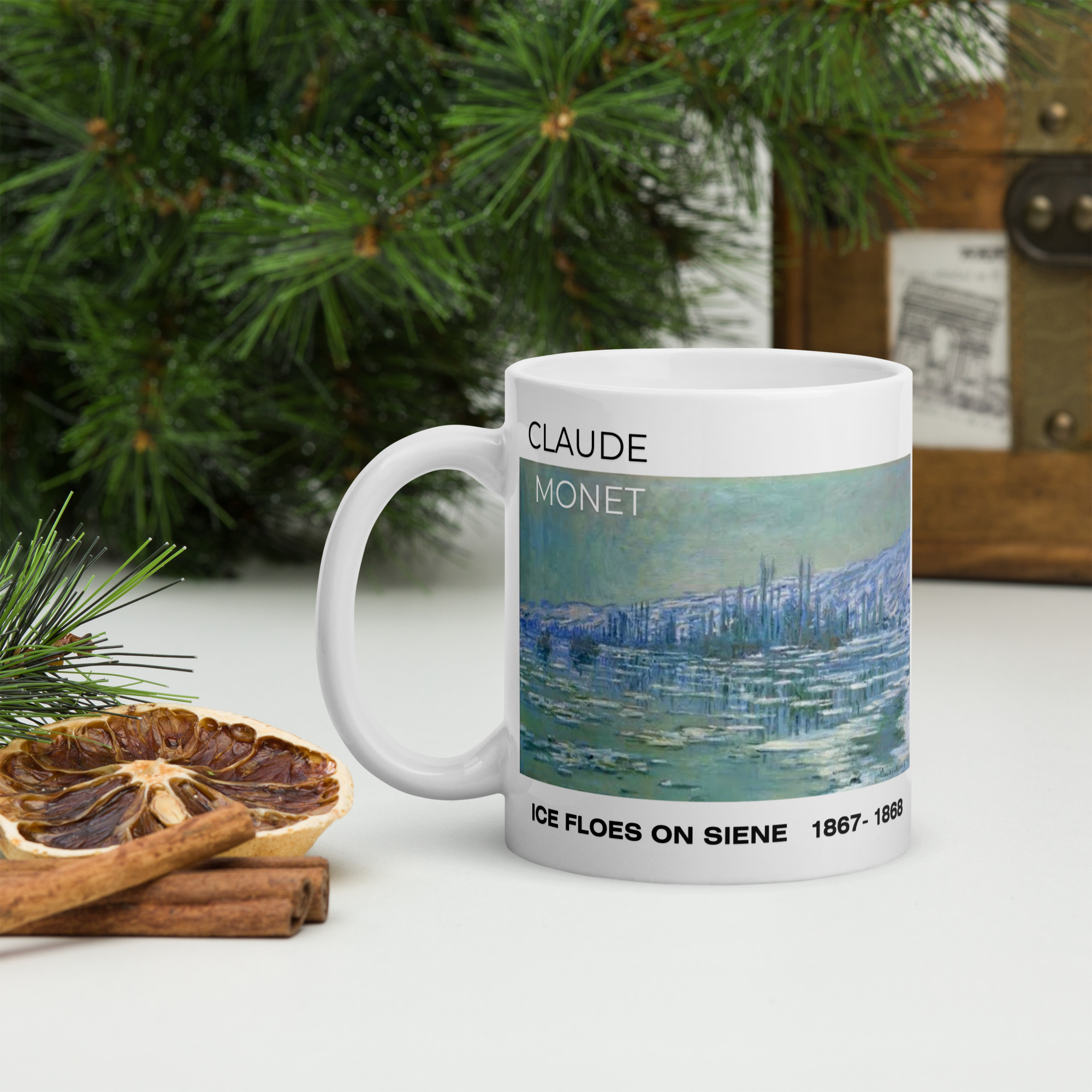 Ice Floes on Siene White glossy mug - Image 2